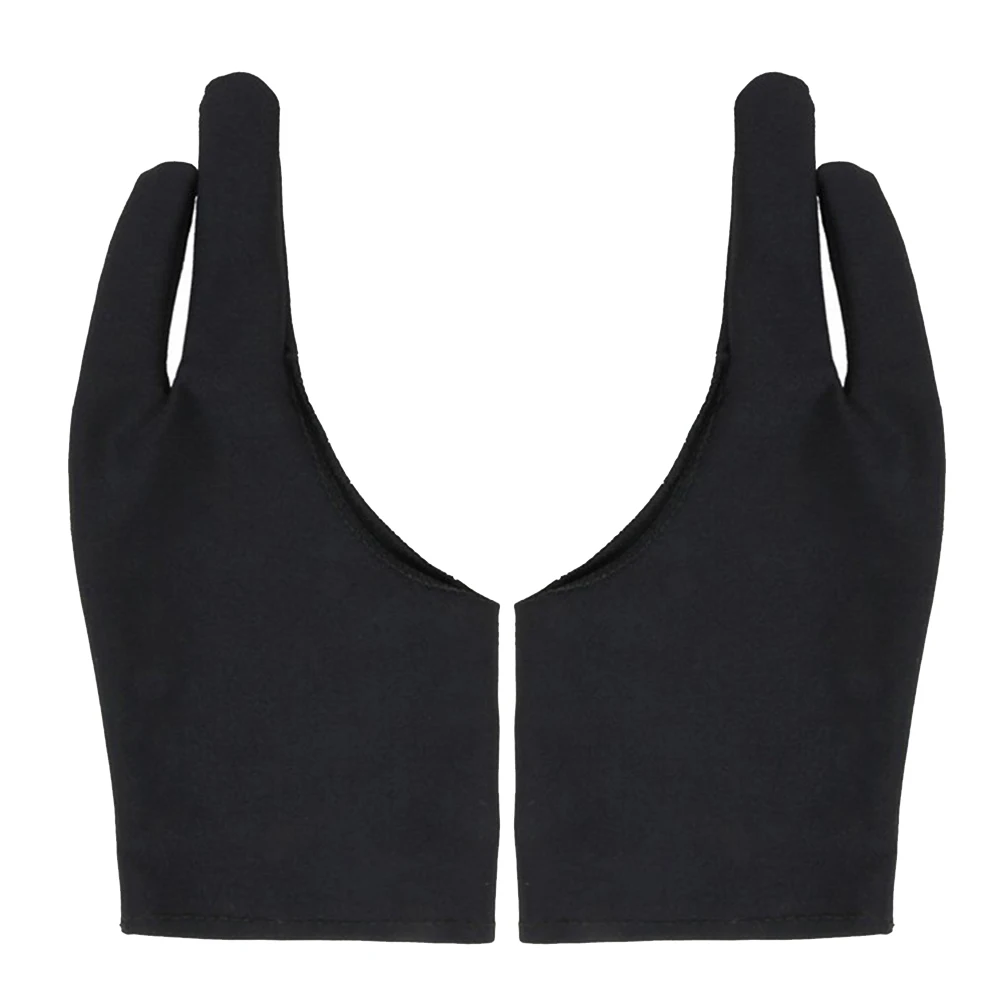 4 قطع قفازات رسم مضادة للحشف من الألياف اللدنة رقيقة قابلة للتنفس قفاز فنان للكمبيوتر اللوحي رسم حماية اللوحة L أسود #4