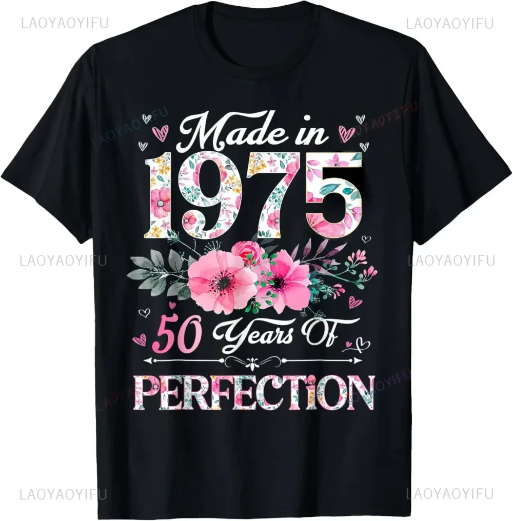 

50th Birthday Gifts Men Women 50 Years Old Vintage 1975 Party T-Shirt Women Men Clothing Streetwear Graphic T Shirts Tops