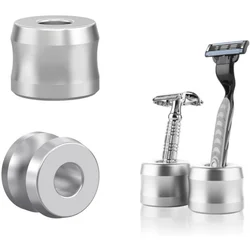 1 Pc Safety Razor Stand Base Aluminum Alloy Men's Shaving Stand for Bathroom Countertops Metal Manual Beard Shaver Holder