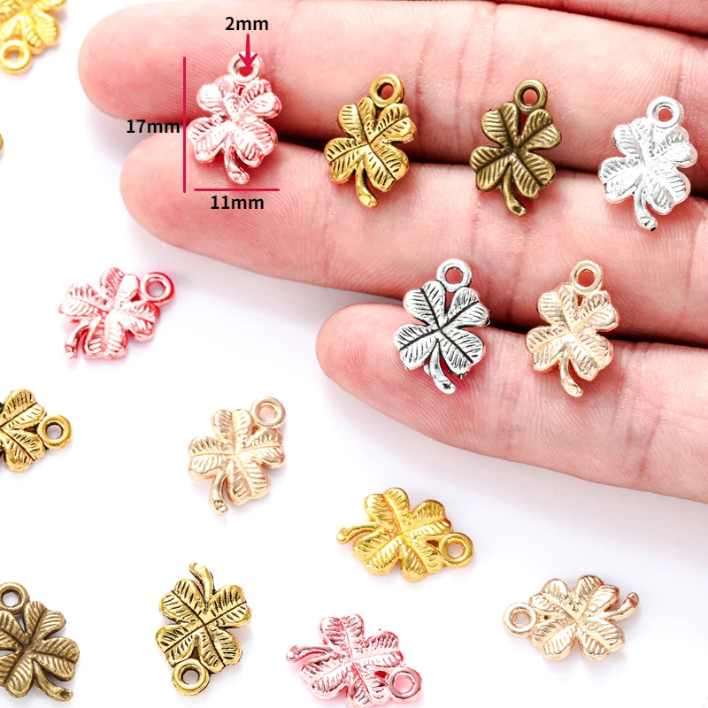 35pcs 7 color Alloy clovers Charms Fit Pendants & Necklace Pendant DIY Jewelry Findings Handcraft  17*11mm Q404