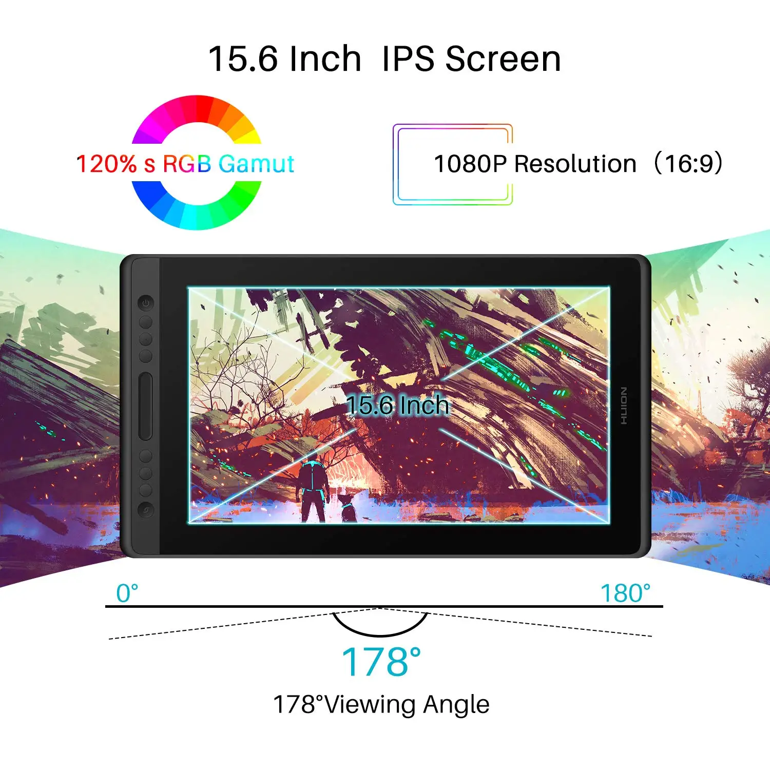 Kamvas Pro 16 Drawing display Drawing tablet with screen for digital designing pen tablet 15.6'