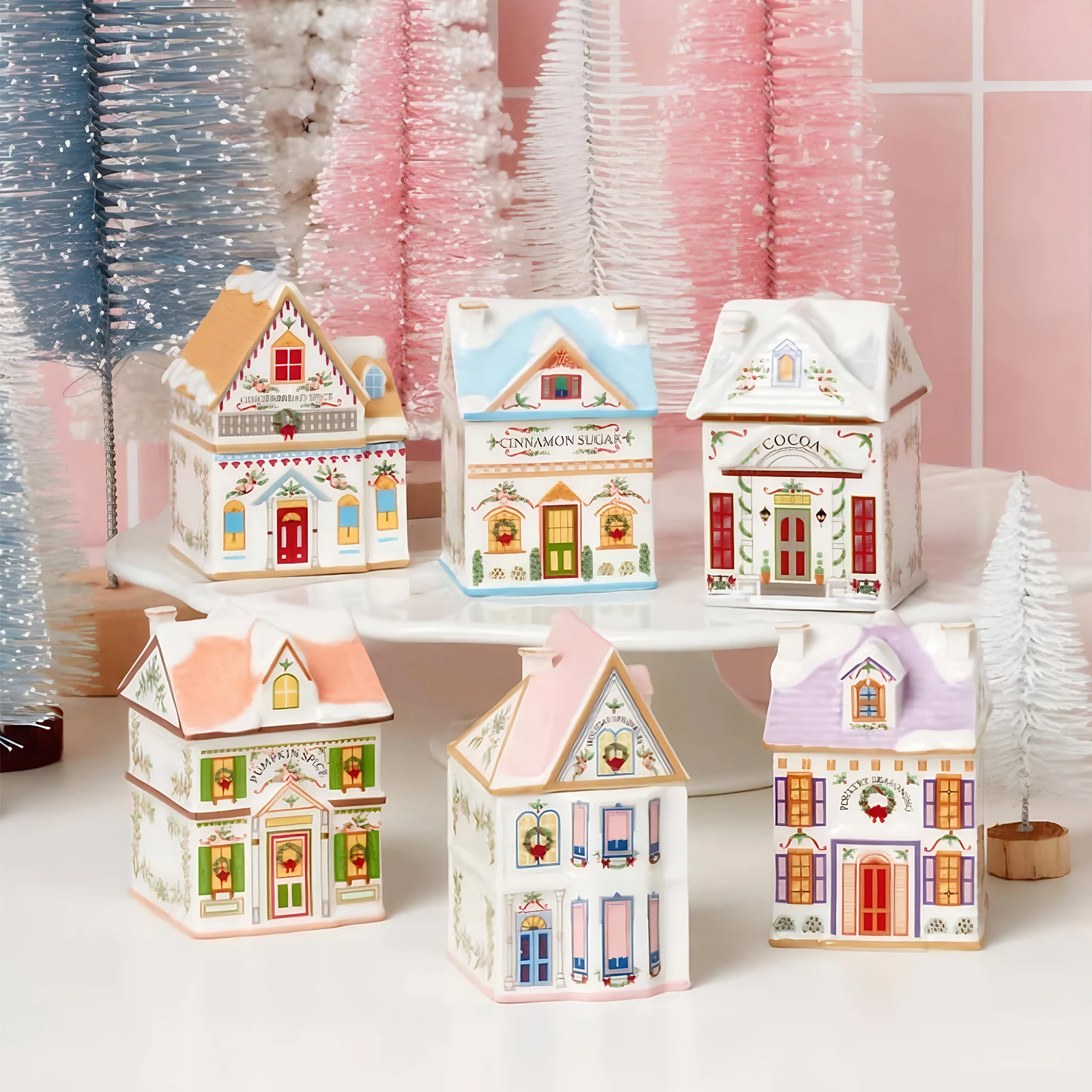 Home Fragrance Gingerbread - 6Pcs Desktop Decoration House Mini Village
