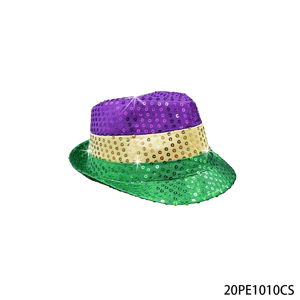 PESEAR Carnival Hat, Fedora Glitter Hat Set, Carnival Accessories Set, Party Discounts, Clothing Accessories Set