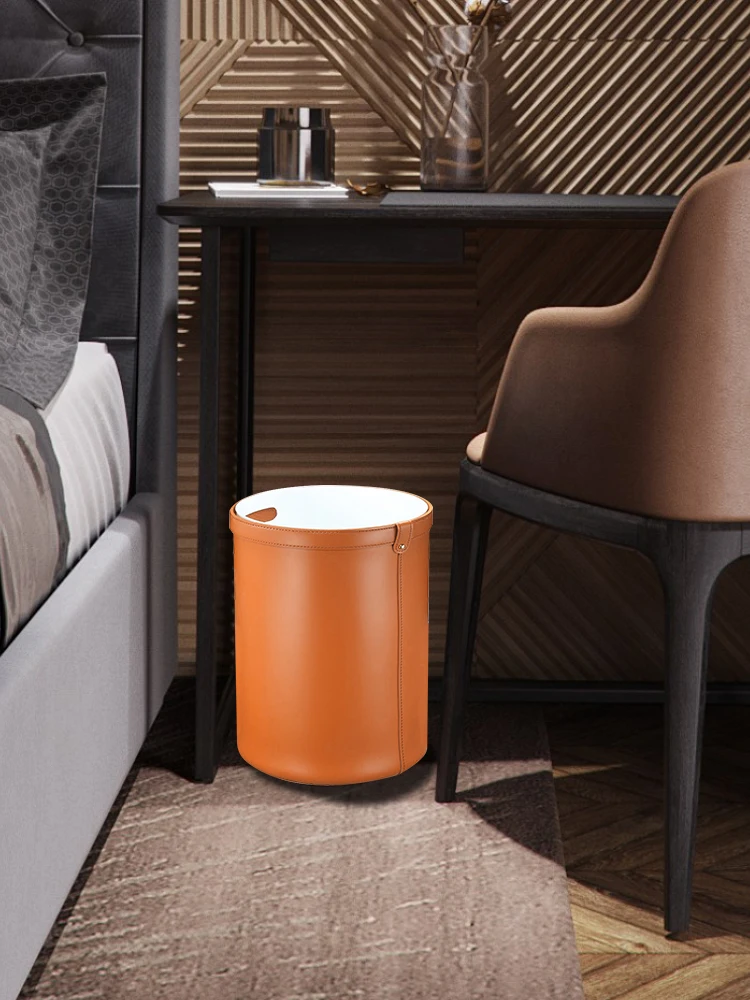 

Модель комнаты, дизайнерское кожаное ведро для хранения, свет, роскошная бытовая классификация без крышки, большая мусорная корзина, инструменты для чистки