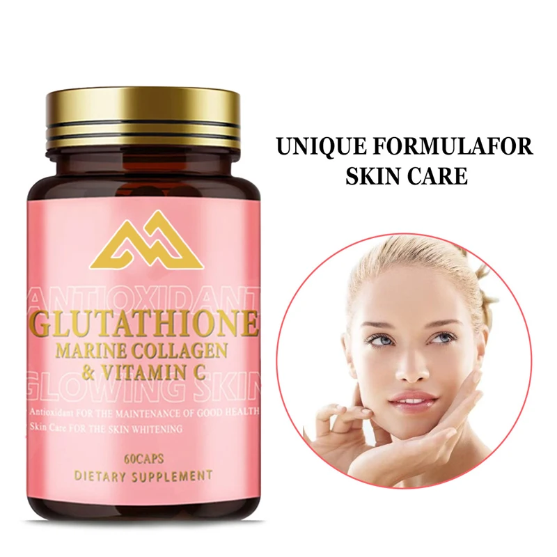 Glutathione capsules containing fish gelatin, collagen, VC, anti-aging antioxidants, and revitalizing skin health 60 capsules