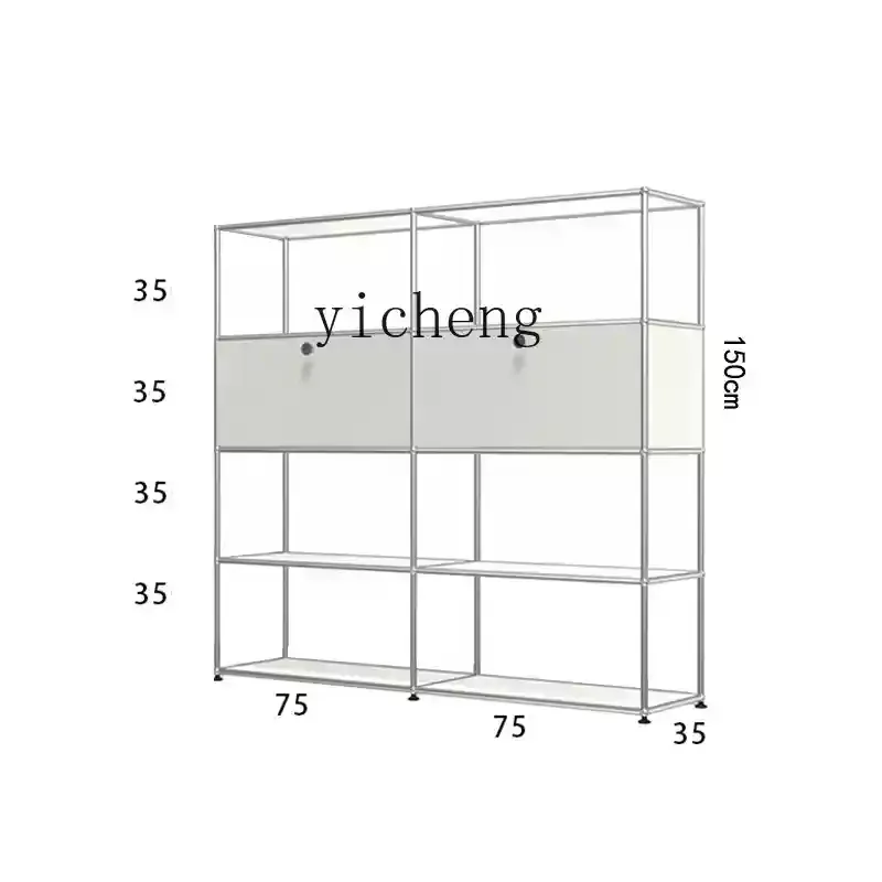 

TQH shelf floor-to-ceiling living room home simple modern stainless steel module combination bookcase