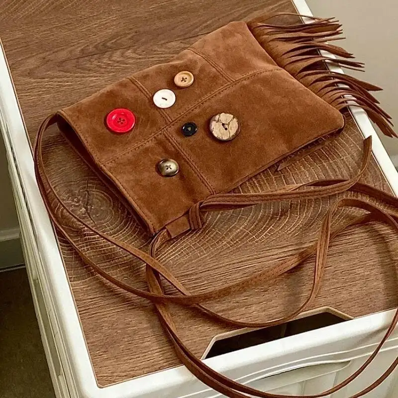 กระเป๋าสะพายไหล่สไตล์วินเทจญี่ปุ่น Y2k แฟชั่นผู้หญิง กระเป๋าใส่โทรศัพท์มือถือขนาดเล็กแบบมีกระดุม สไตล์ลำลอง น่ารัก กระเป๋าถือแบบสะพายข้าง