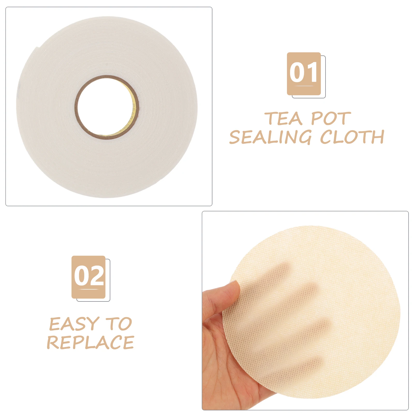 

1 set Yellow Nonwovens Foams Tape Tea Can Accessories Sealing Material Airtight Jar Lid Storage Parts Glass Ceramic Covers