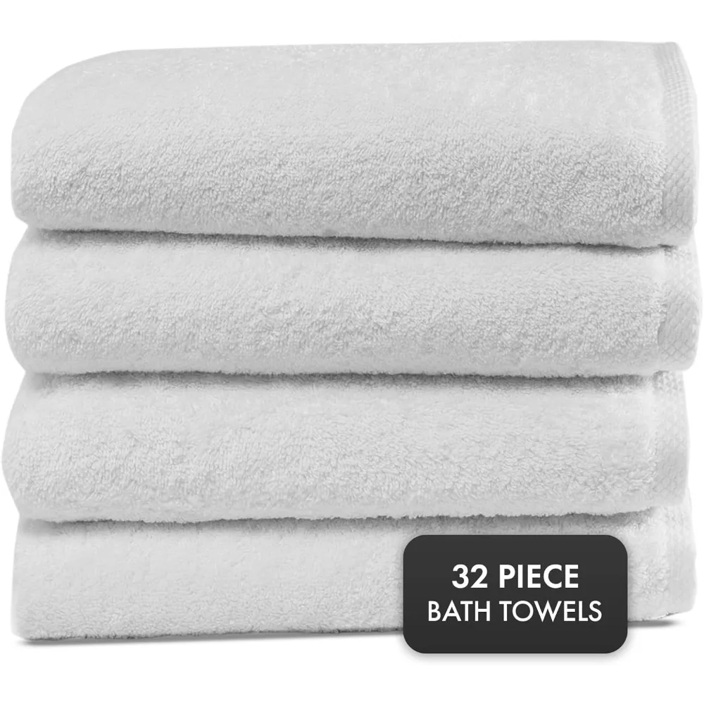 

Premium 32 piece set of towels made of 100% cotton, quick drying, highly absorbent and comfortable, suitable for hotels and spas