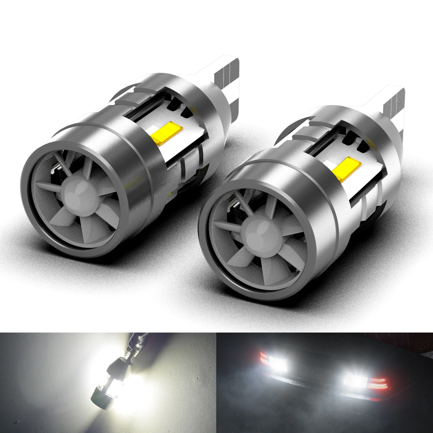

Katur 2pcs T15 W16W T16 Led Bulb with Fan CSP Chips High Quality Backup Light For Cars For Nissan Qashqai J11 X Trail T32 R52