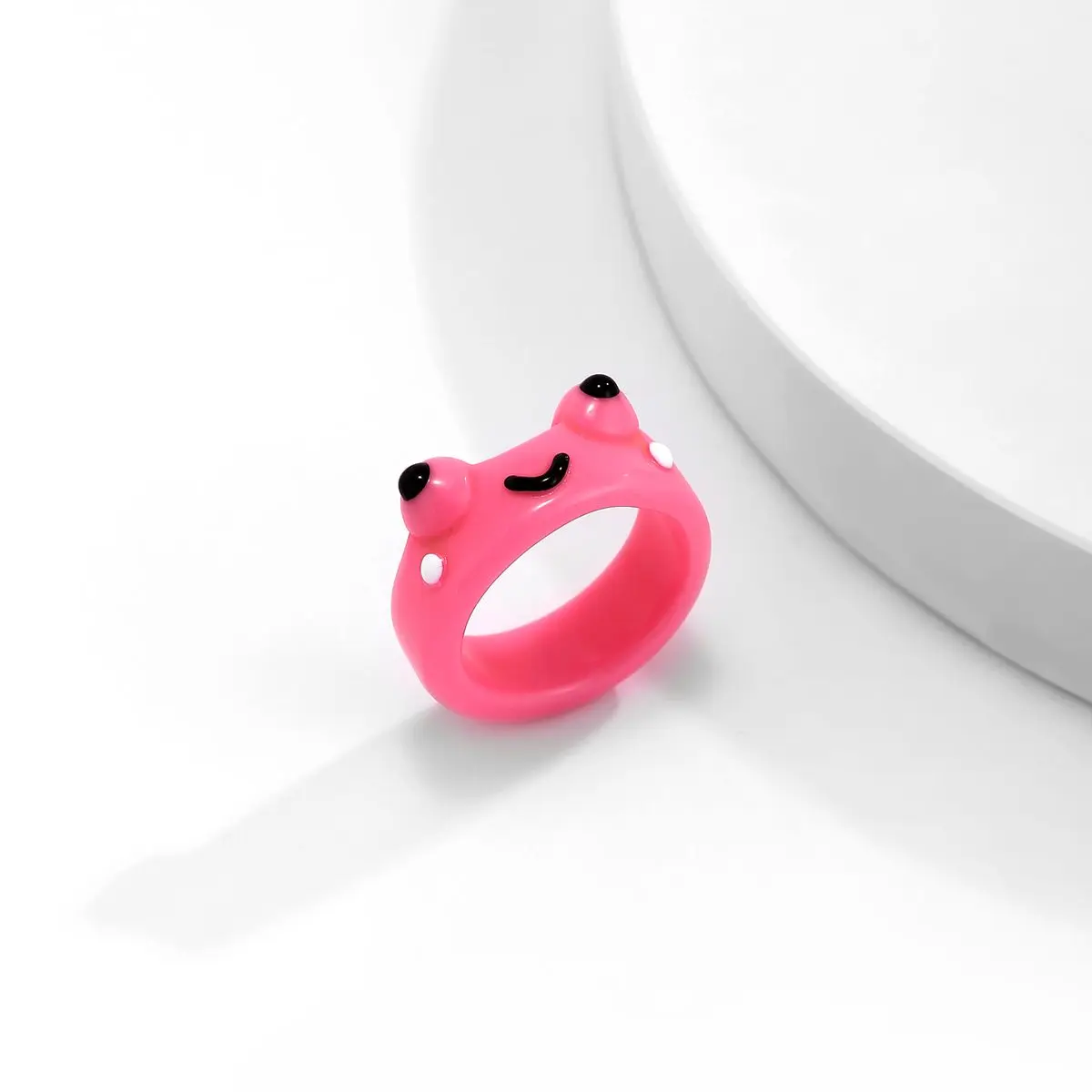 Cute Trend Chick Animal Women Colorful Contrast Acrylic Fashion Jewelry Frog Finger Rings Resin Ring
