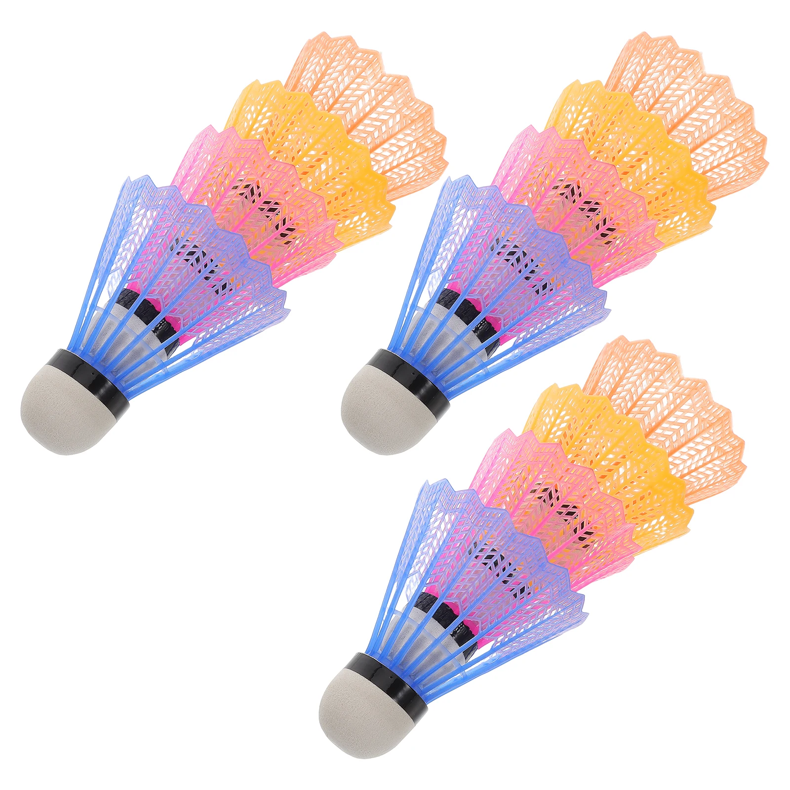 

12 Pcs Badminton Birdie Ball Head Training Device Plastic Equipment Sport Accessories Child