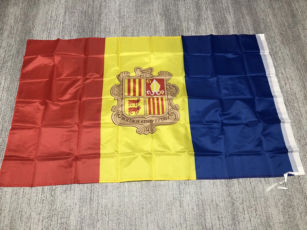 Andorra flag 90*150cm 3x5fts high quality  polyester hanging Andorra National Flag Andorran Local Ethnic Historical Flag