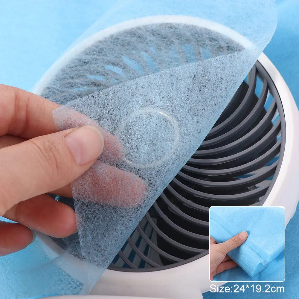 200Pcs Replace Nail Dust Collector Filter Paper Free Cutting USB Nail Vacuum Filter Cotton Dustproof Pink/White/Blue