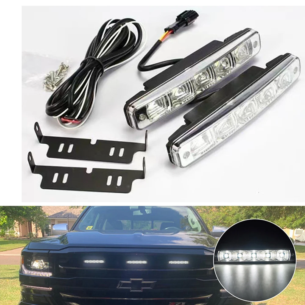 2pcs Super Bright LED Daytime Running Light Car Daylight DRL Fog Light 6000K Waterproof 10W 12V Super Bright Car Stylish Light