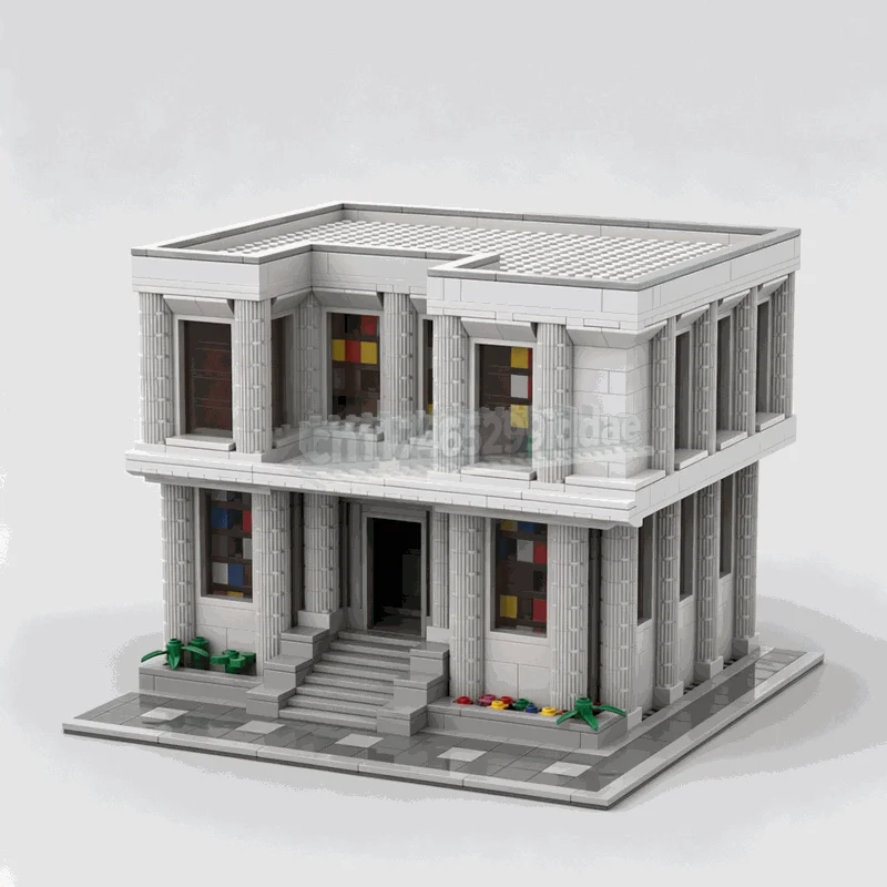 1769PCS Classical City Library Building Blocks Architecture Model DIY Assembly Set Creative Reading Room Home Decoration Display