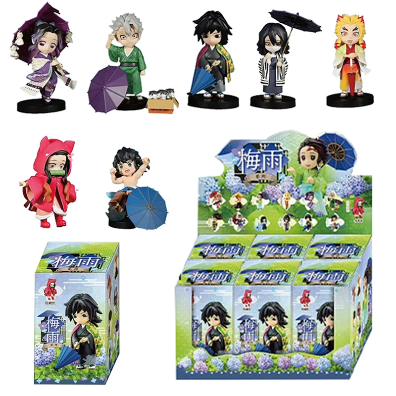 

2026 New Bandai Blind Box Figure Plum Rain Series Kochou Shinobu Tomioka Giyuu Kanroji Mitsuri Mystery Box Figure Toy Gift