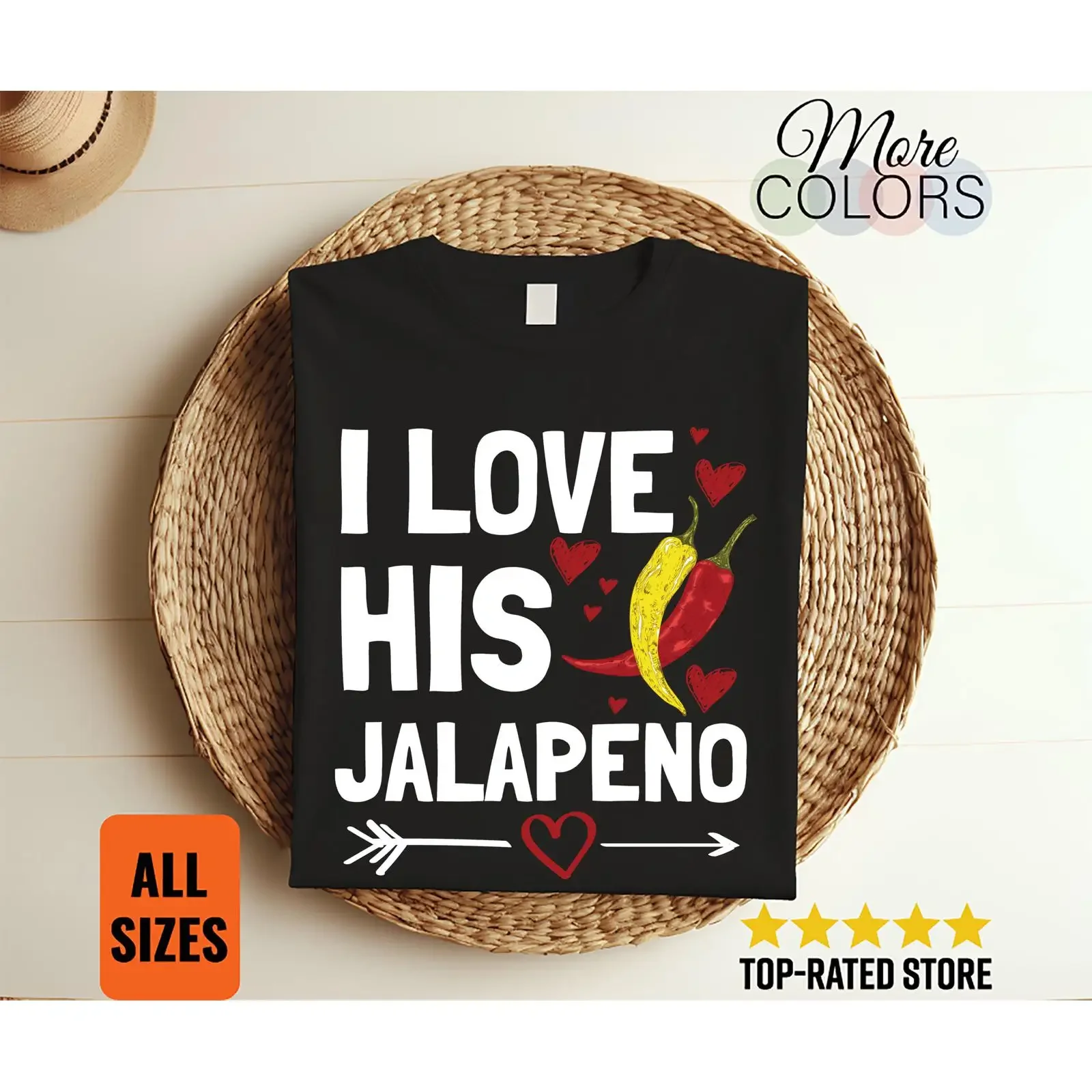 I Love His Jalapeno Mexican Couple Cinco De Mayo T Shirt Funny Spicy Romance Fiesta Party Latin Food Lovers  vintage Washed