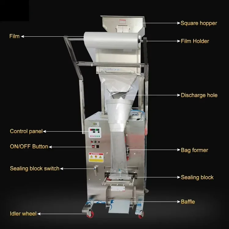 Automatic Vertical MultiFunction Chips Packing Machine Filling Snack Food Chilli Powder Packaging Machine