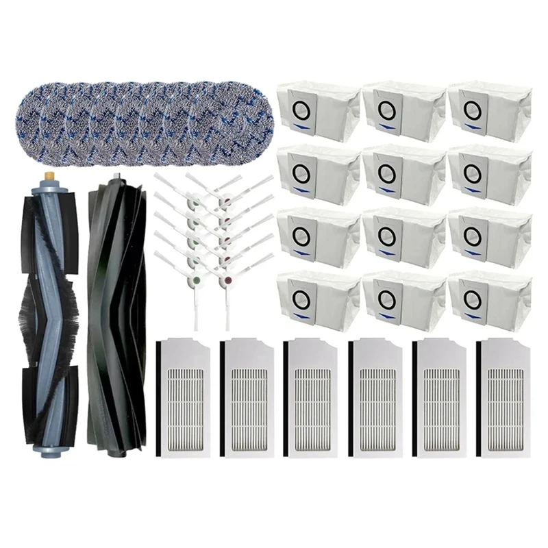 สําหรับ Ecovacs Deebot X1 OMNI/T10 OMNI หุ่นยนต์เครื่องดูดฝุ่นอุปกรณ์เสริมยาง/แปรงด้านข้าง,กรอง,Mop Rag,ถุงเก็บฝุ่น