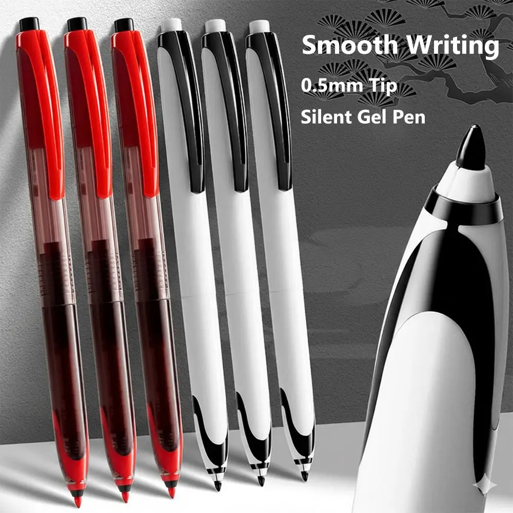 

Durable Black/Red Ink Gel Pen 0.5mm Tip Quick Drying Neutral Pen Press Type Ballpoint Pen Students