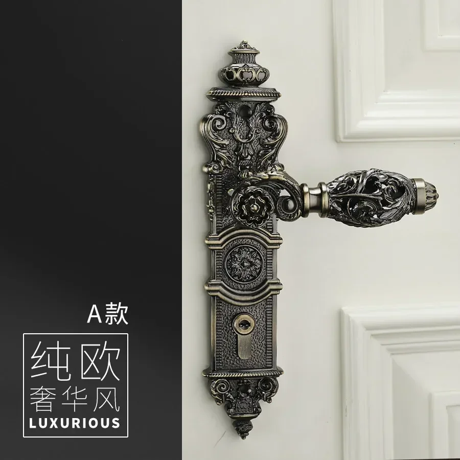 

Cerradura de puerta silenciosa hueca de cobre, manija de cerradura puerta madera para interiores, cerradura