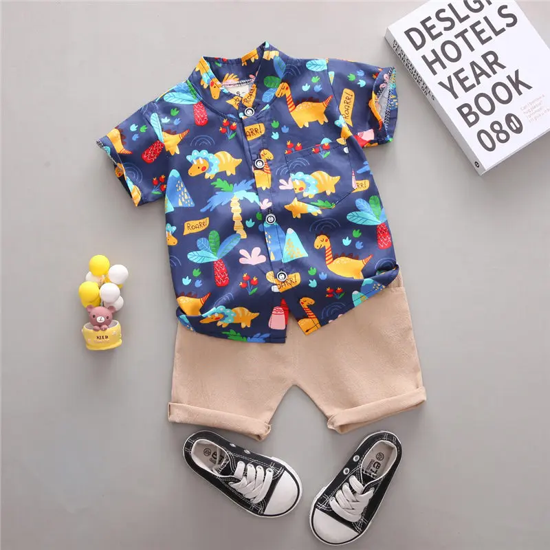 New Children Casual Clothes Suit New Summer Kids Boys Girls Printe Shirt Shorts 2Pcs/Set Baby Toddler Clothing Infant 0-4 YEARS