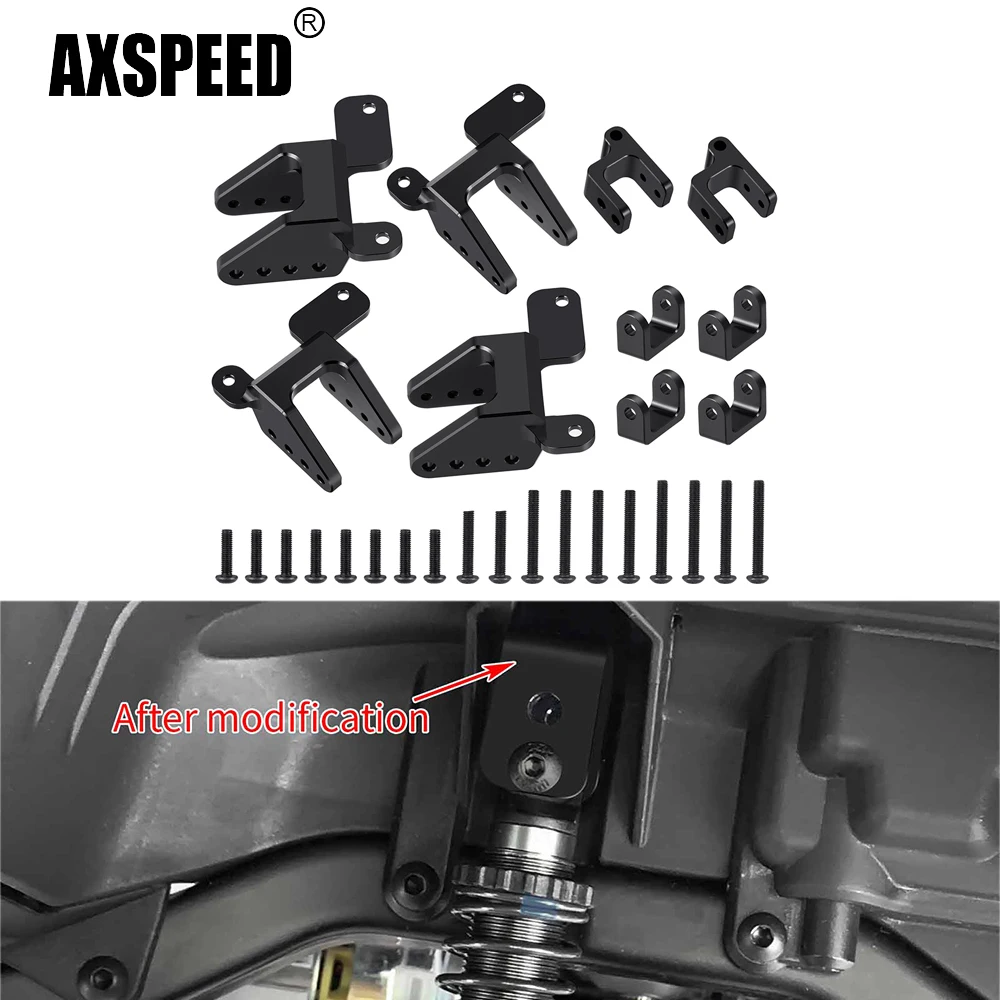 AXSPEED Aluminum Alloy Front Rear Heightened Shock Towers Mount for TRX-6 88086 Ultimate Hauler 1/10 RC Flatbed Car Truck Parts