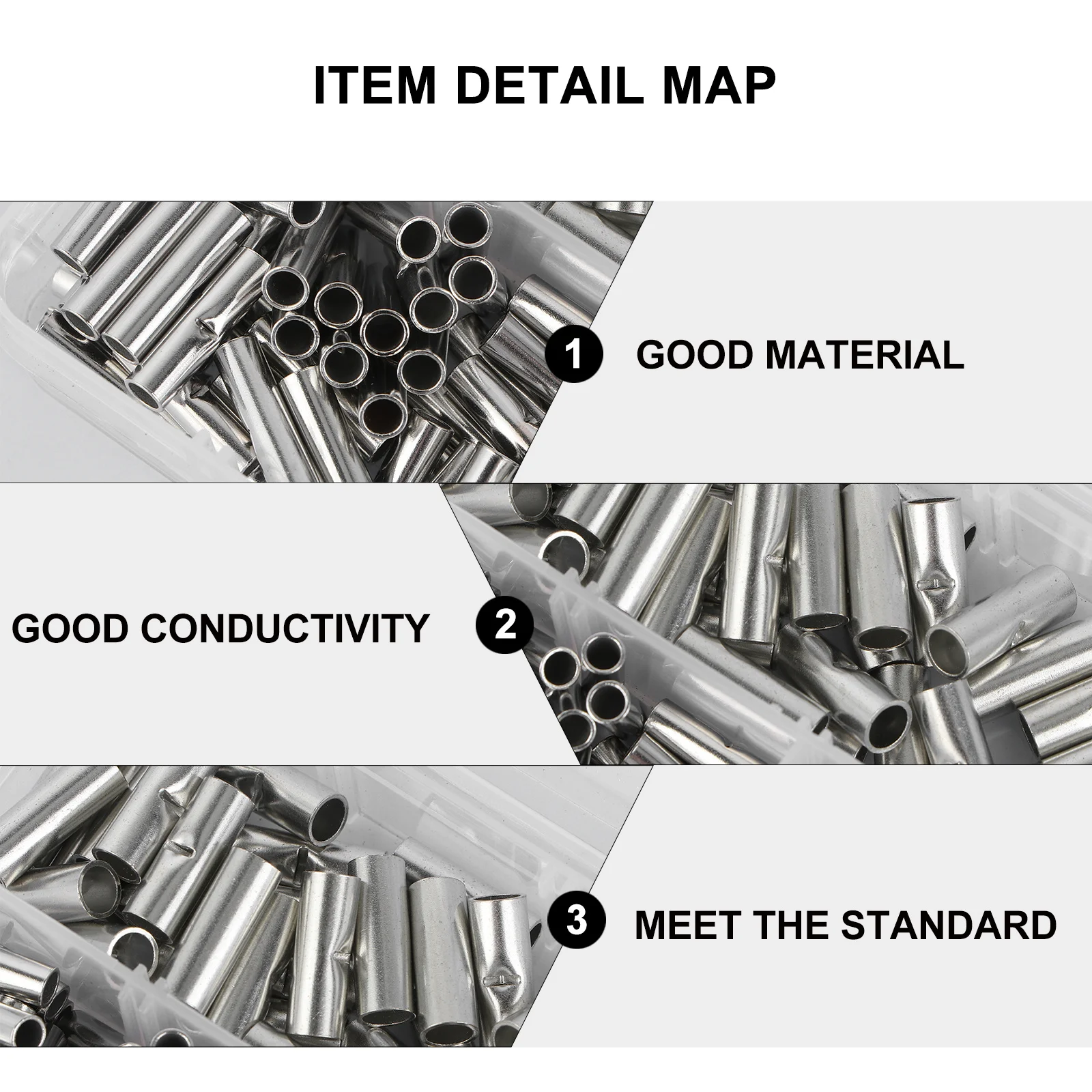 

150Pcs Durable Copper Wire Connector Terminals Good Conductivity Various Sizes Connector Terminals Splice Wire Connectors