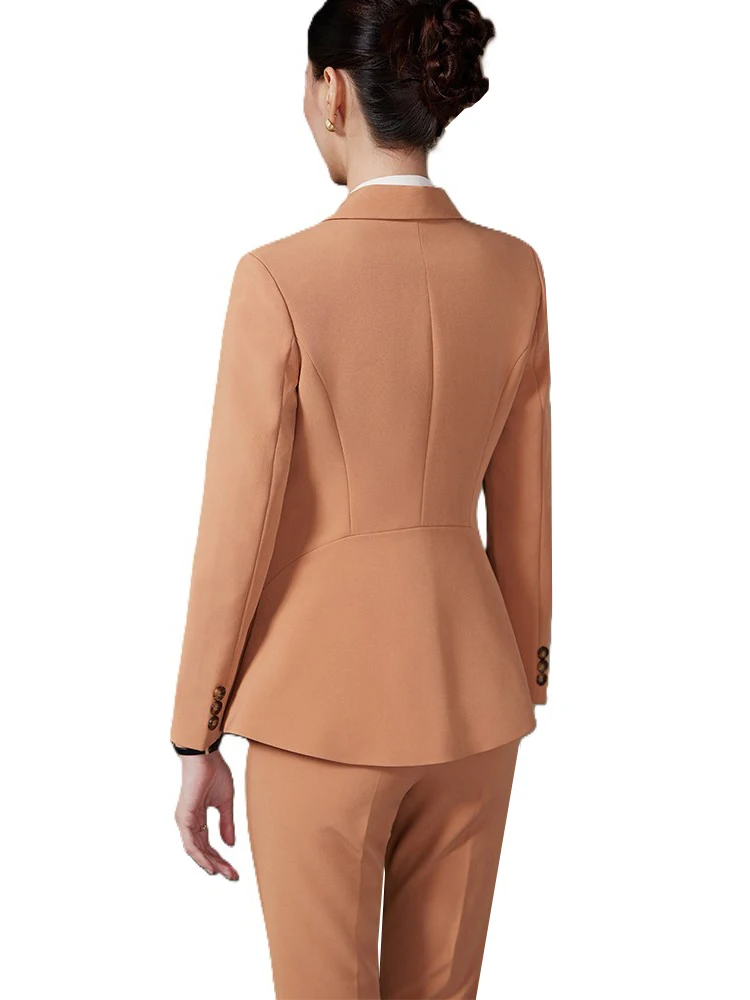 

Красный хаки, черный женский брючный костюм, женский комплект из 2 предметов, формальный пиджак и брюки