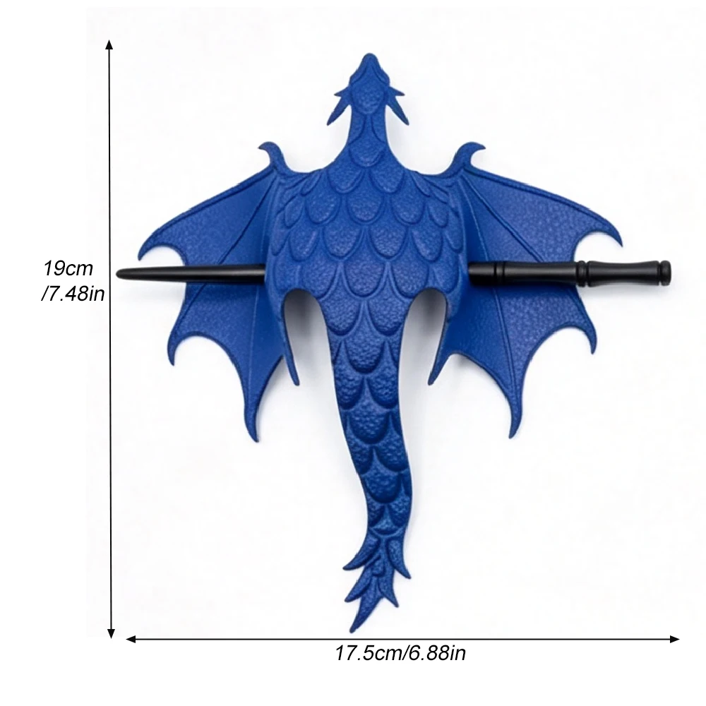 1PCS Medieval Dragon Hair Stick, Gothic Dragon Wing Hairpin, Viking Leather Slide with Wood Stick for Women,Cosplay & Daily Wear