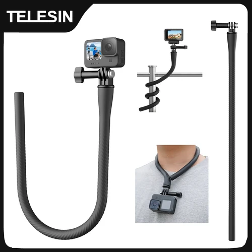 Imagen 1 del producto TELESIN Mini soporte de cámara de acción para Gopro Insta360 DJI Action Mini cámara pulpo trípode soporte de teléfono soporte de Clip montaje Flexible