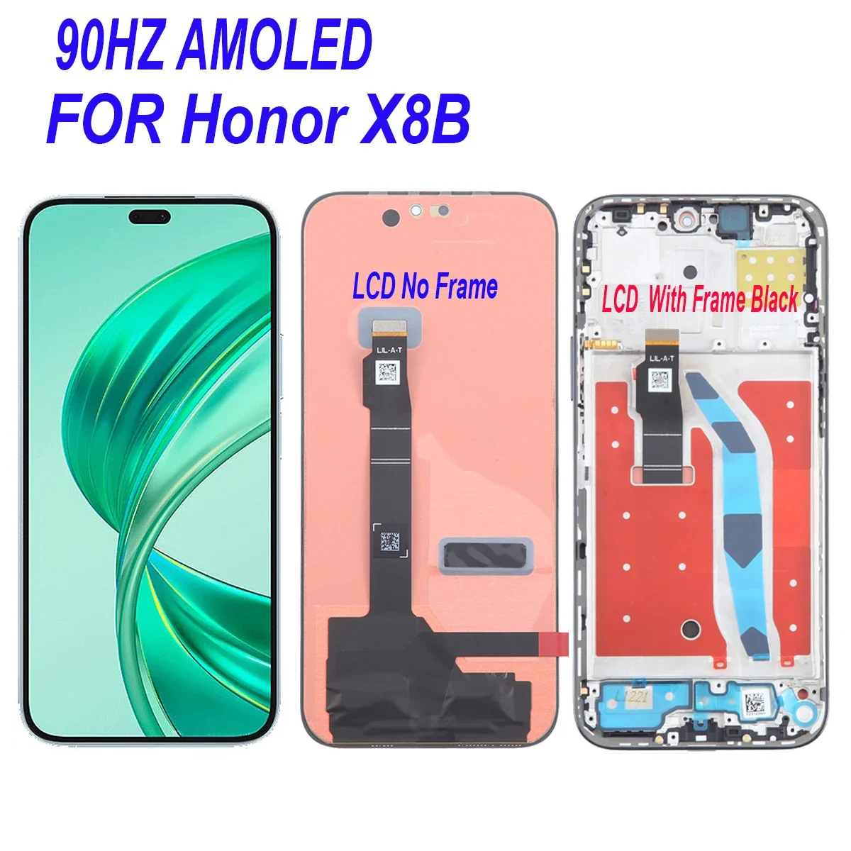 

AMOLED 90HZ For Huawei Honor X8B LLY-LX1 LLY-LX2 LLY-LX3 LCD Display Touch Screen Digitizer Assembly