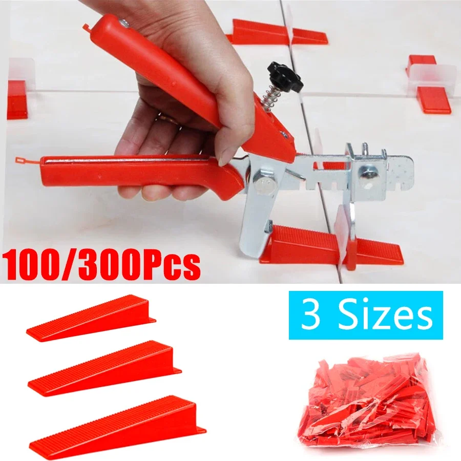 

100-300pcs Reusable Tile Leveling System Clips Spacers Ceramic Wedges Insert for Tiling Floor Wall Carrelage Construction Tools