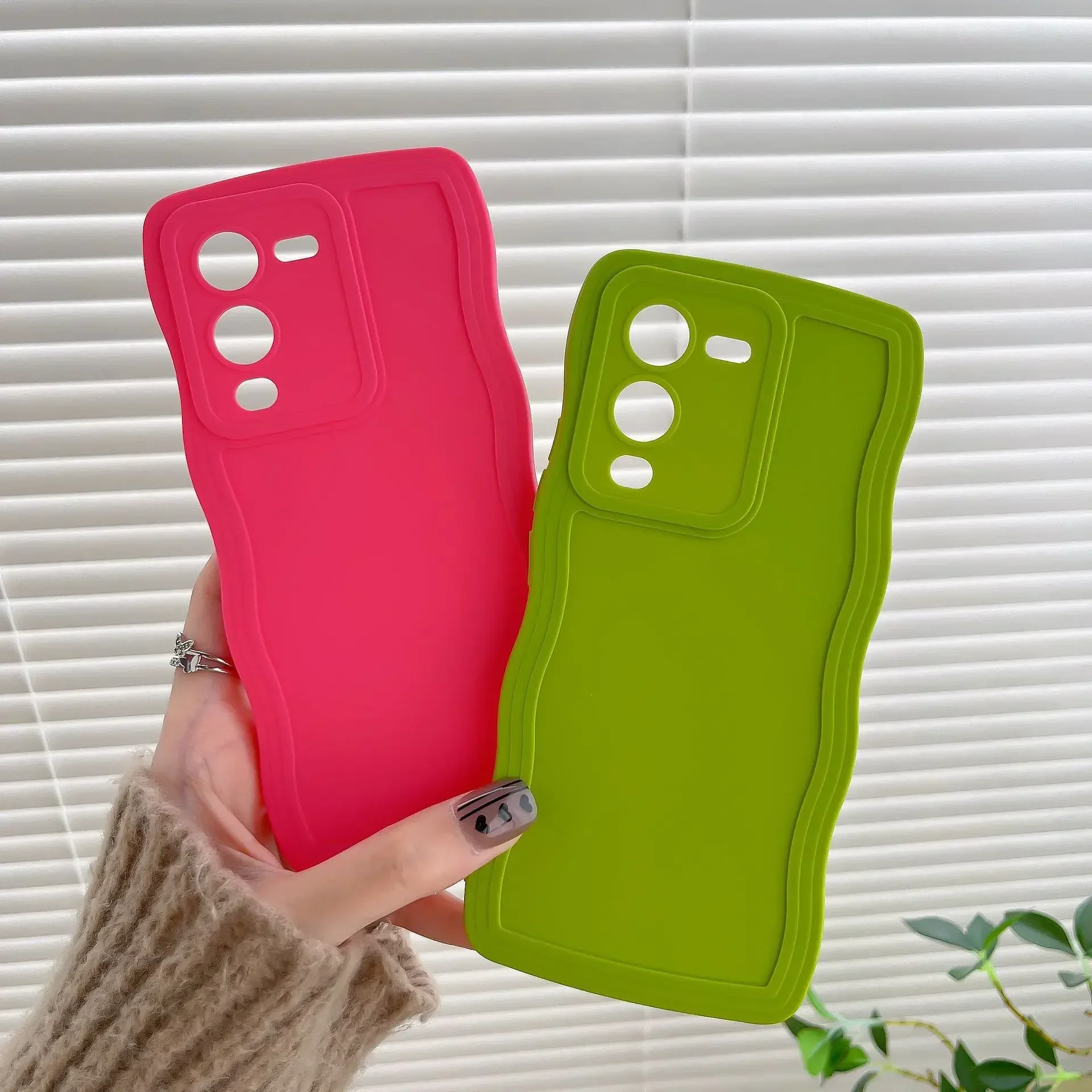 New Wavy Candy Silicone Phone Case on For OPPO Reno 6 Lite reno7 4G reno8 8T oppo A53 2020 A92020 A74 A15 A16 A17 A54 back cover