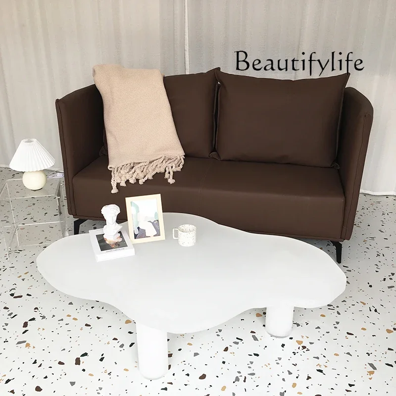 X36 Designer Cloud Coffee Table Acrylic Transparent Matte Wabi Sandy Wind Simple Model Room Living Room Special-shaped Table