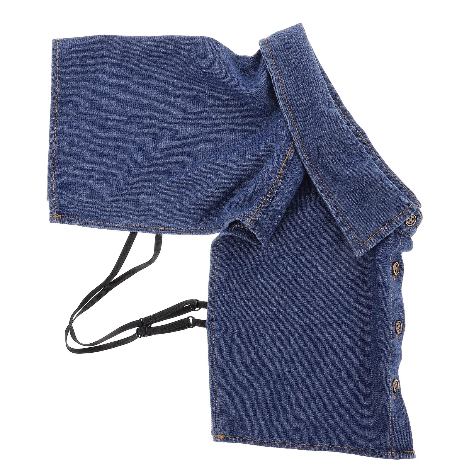 

Unisex Solid Color Denim Fake Collar Detachable Half Shirts Stylish Layered Look No Bulk Ideal for Spring Autumn