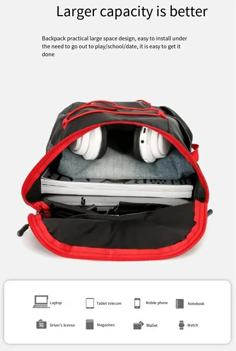 Hochdichte Leichte Wasserdichte Nylon-Sporttasche, Multifunktionaler Outdoor-Faltbarer Rucksack Geeignet für Camping und Wandern – Detail 5