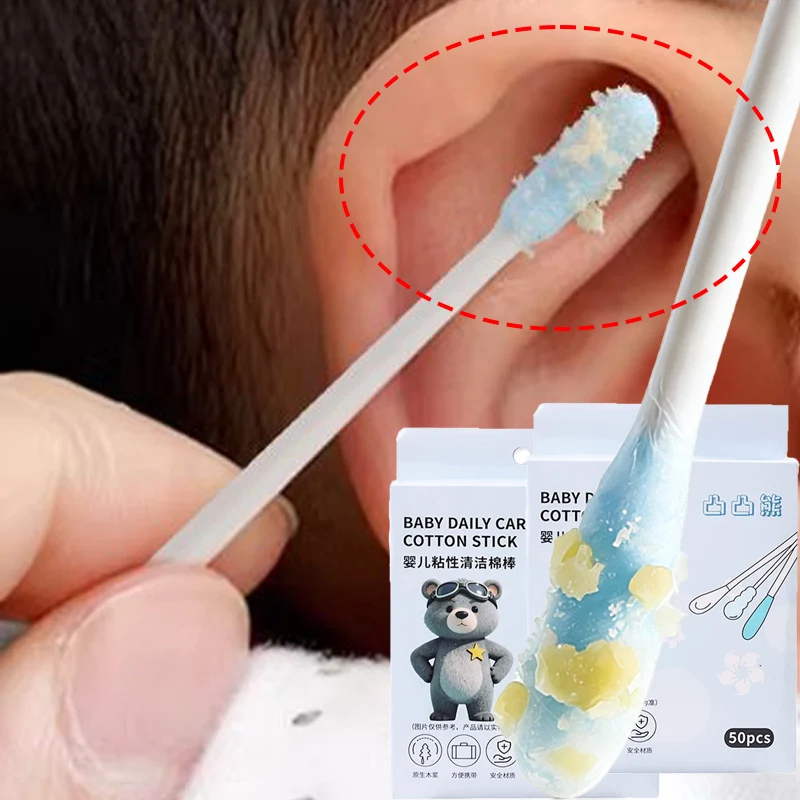 50-200pcs Double Headed Safe Adhesive Cotton Swabs Disposable Cosmetic Cotton Sticks Make Up Cleaning Removing Tool