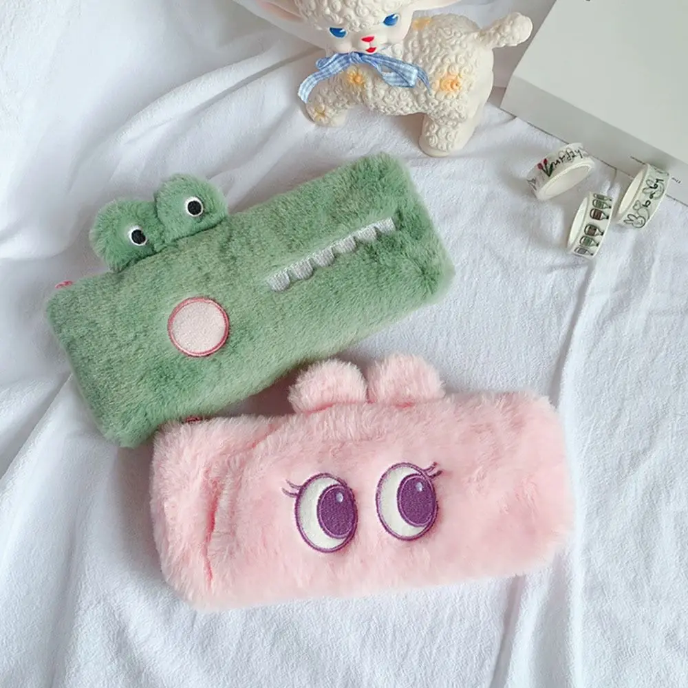 Durable Plush Stationery Storage Bag Large-capacity Multi-function Stationery Organizer Portable Pencil Box