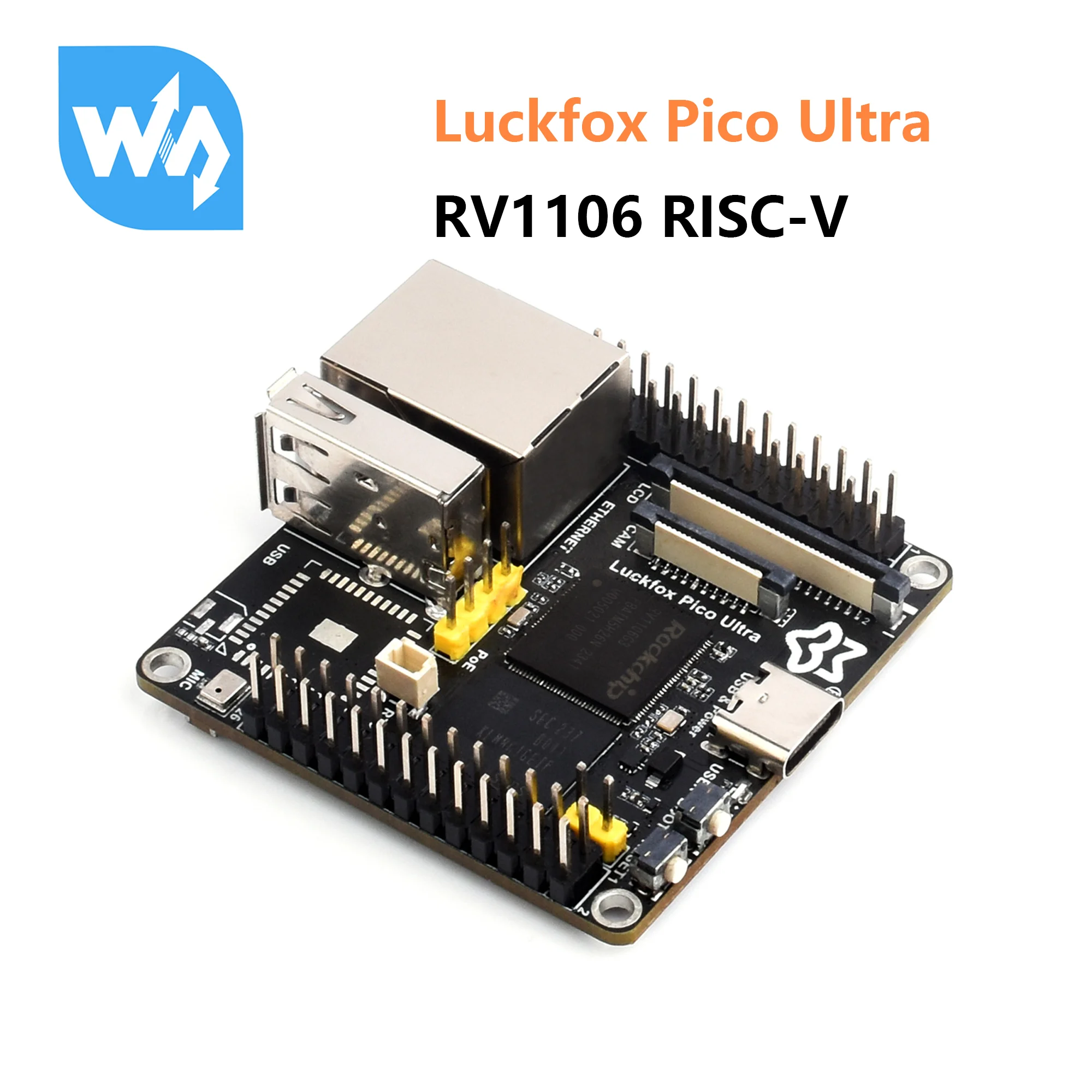 Luckfox Pico Ultra RV1106 RISC-V Linux Development Board Integrated ARM Cortex-A7/RISC-V MCU/NPU/ISP Processors With 8GB EMMC