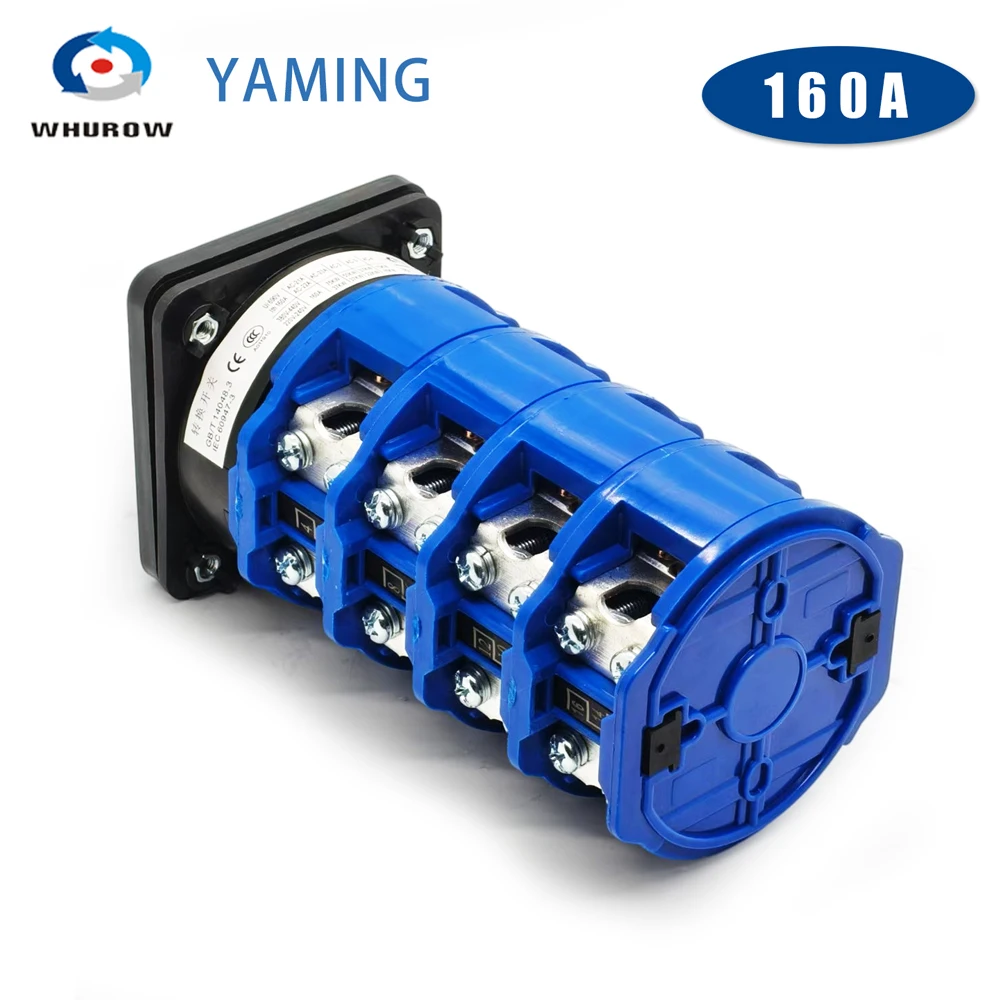 LW26‑160/4 Universal Changeover 4‑Section 160A Silver Contact 4‑Wire Rotary Cam Switch For Power Switching Motor Control