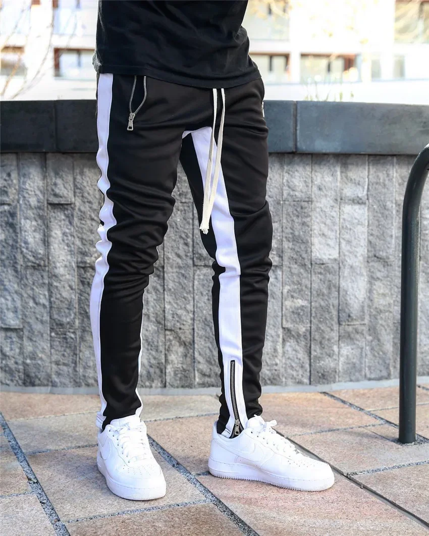 New Mens Casual Fashion Pants Sportswear Skinny Male Trousers Gyms Tracksuits Bottoms Hip Hop Streetwear Joggers Sweatpants K191