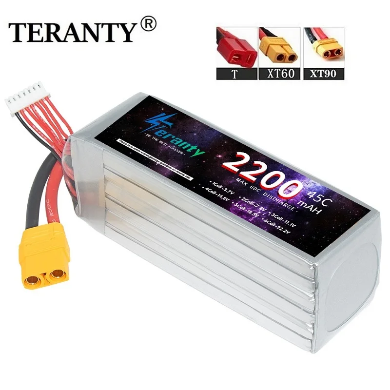 

6S 22.2V 2200mAh 45C RC LiPo Battery For RC Airplane Drone Quadrotor Truck Car Remote Control Model Batteries 6S