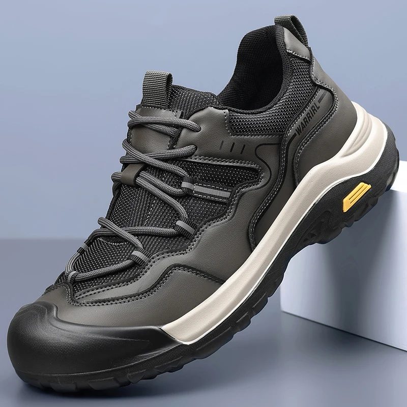 

Men's Autumn New Arrival Black Leather Shoes - Breathable Thick-Sole Stylish Sneakers, Casual & Sporty, Versatile & Lightweight