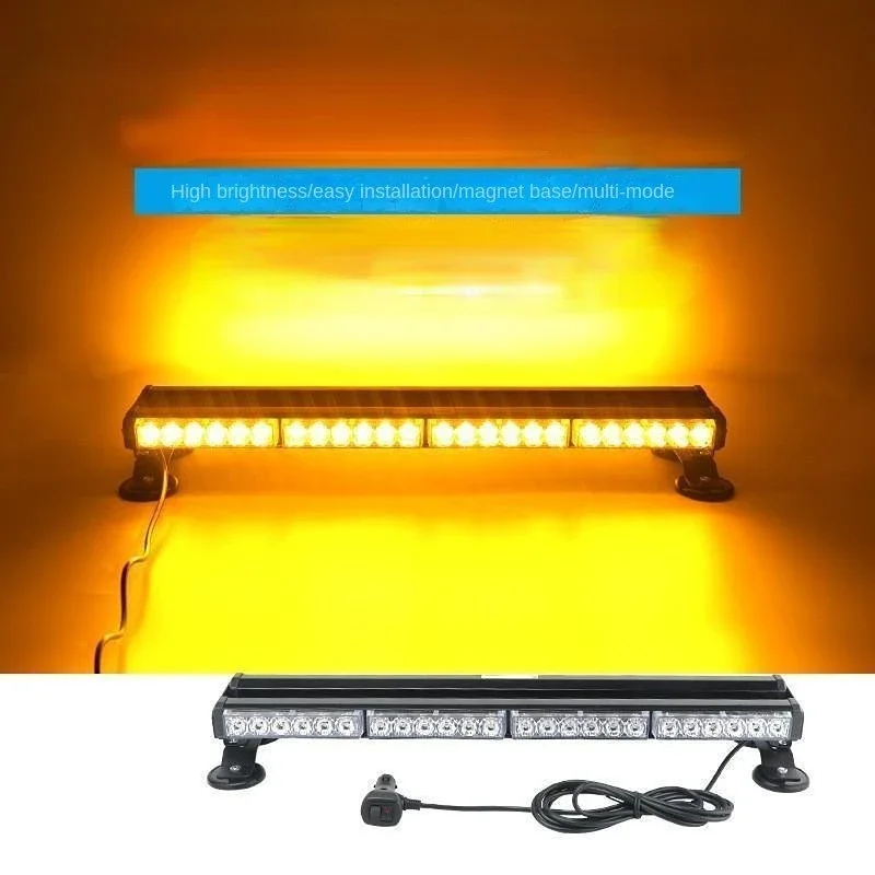 

Двусторонний 4-секционный яркий автомобильный длинный ряд светодиодный сильный магнитный потолочный светильник, сигнальная лампа, стробоскоп, универсальный 12 В/24 В