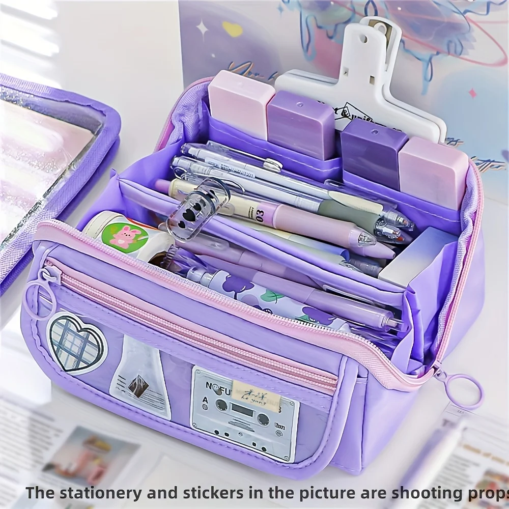 Multi-Functional Storage Solution Multi-Compartment Storage of School Supplies and Cosmetics Aesthetically Pleasing Pencil Cases