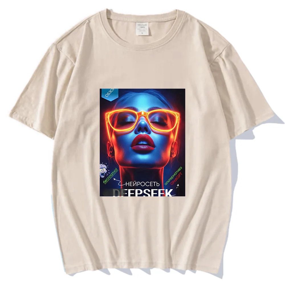 deepseek AI Girl y2k clothes tops t shirt Minimalist Male Female Neutral Casual Original women ropa de mujer graphic kawaii men