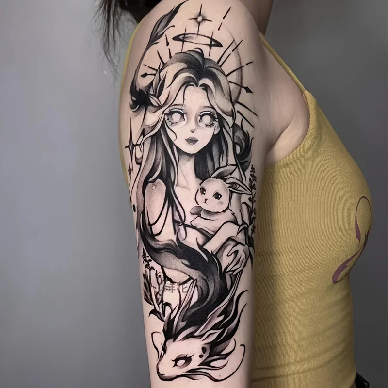 

6 больших травяных тату-наклеек, водонепроницаемых и износостойких, с реалистичными эффектами, для временной татуировки.