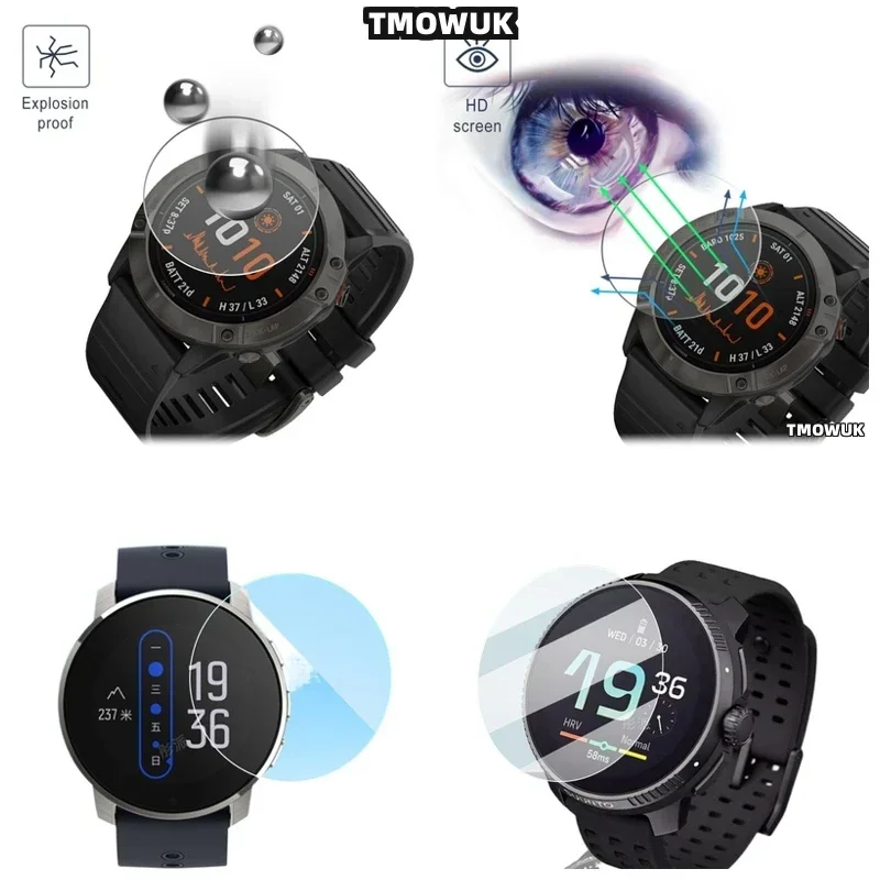 For SUUNTO RUN Anti - Scratch Tempered Glass Screen Protector Film HD Clear 9H Hardness Accessories TMOWUK
